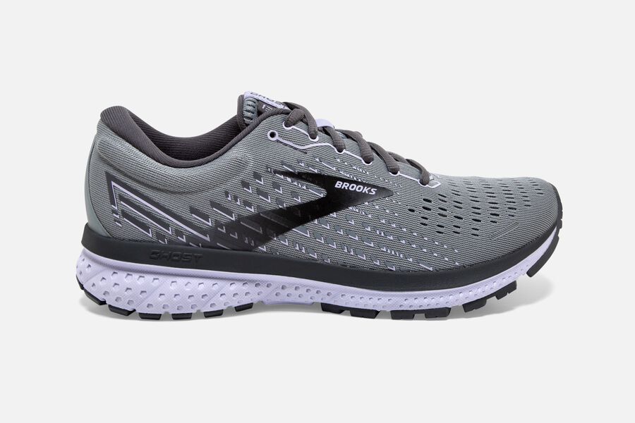 Brooks Ghost 13 Road Running Shoes Womens Grey/Black/Purple 647590-FYC